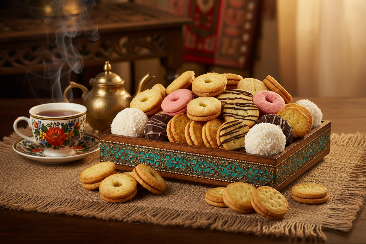 1 KG ka Mix Biscuits ka set! Chai ke sath maza lene ke liye behtareen. Ismein alag alag tarah ke sweet aur salty biscuits shamil hain.

🎁 Includes:

1 KG (Approx. 2.2 LBS) of assorted biscuits/cookies
Mix of various sweet and savory flavors
Perfect for tea time
From United King Bakery Karachi

☕ Perfect For:

Daily Snacks, Tea Time, Casual Gatherings, ya jab aapko variety aur crunch chahiye ho.