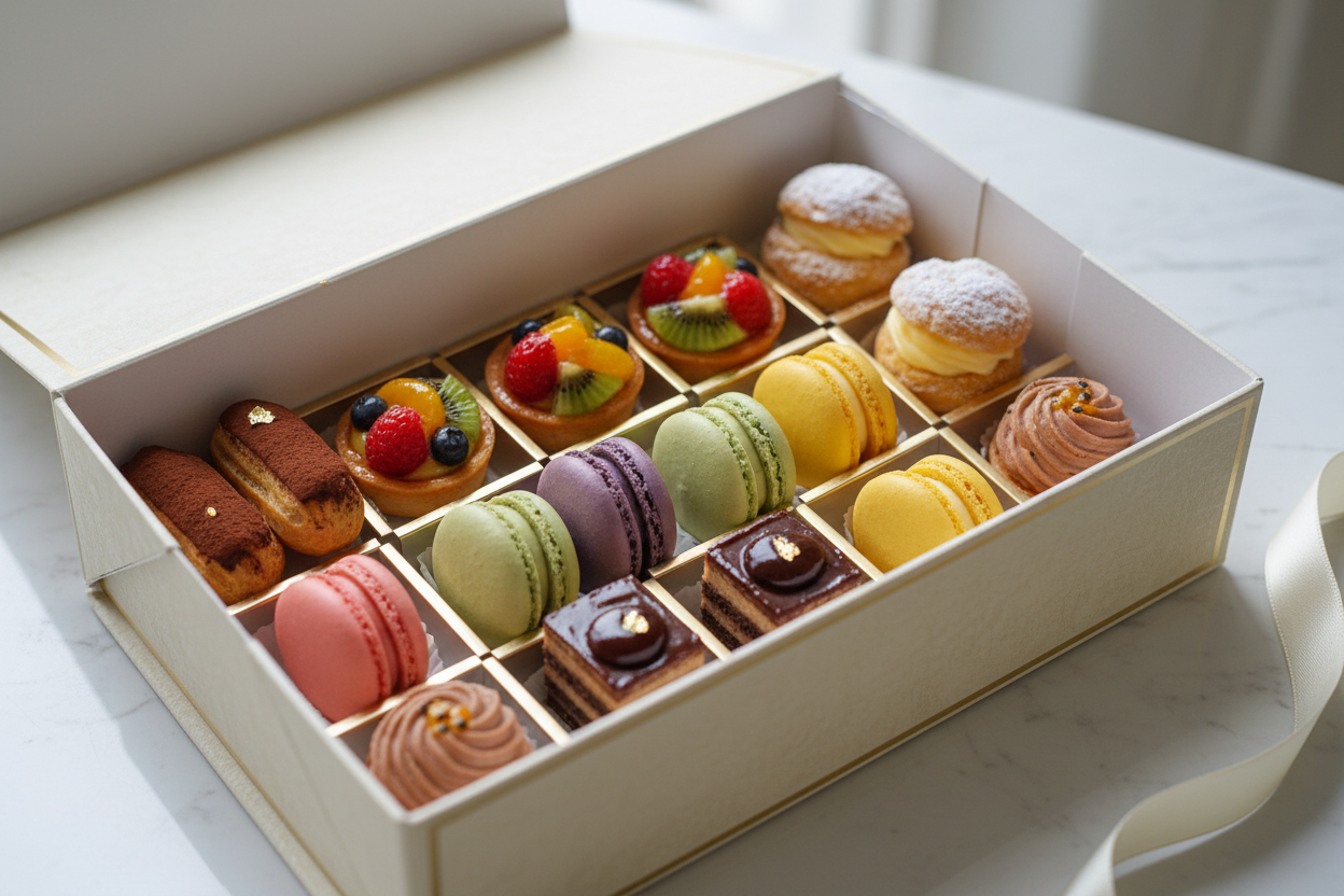 🌈 12 Pieces ka Khushiyon ka Dabba! Yeh box Kitchen Cuisine ke best-selling mini pastries ka curated selection hai. Isme aapko milega different flavors ki bite-sized ya single-serving pastries—perfect for tasting, sharing, aur har kisi ko khush karne ke liye. Variety, quality, aur convenience ek saath!

⚠️ Delivery Note

This product is available for delivery in Lahore, Islamabad, and Rawalpindi only.

🎁 Includes:

12 individually-sized pieces of premium, assorted pastries.

From Kitchen Cuisine Lahore
