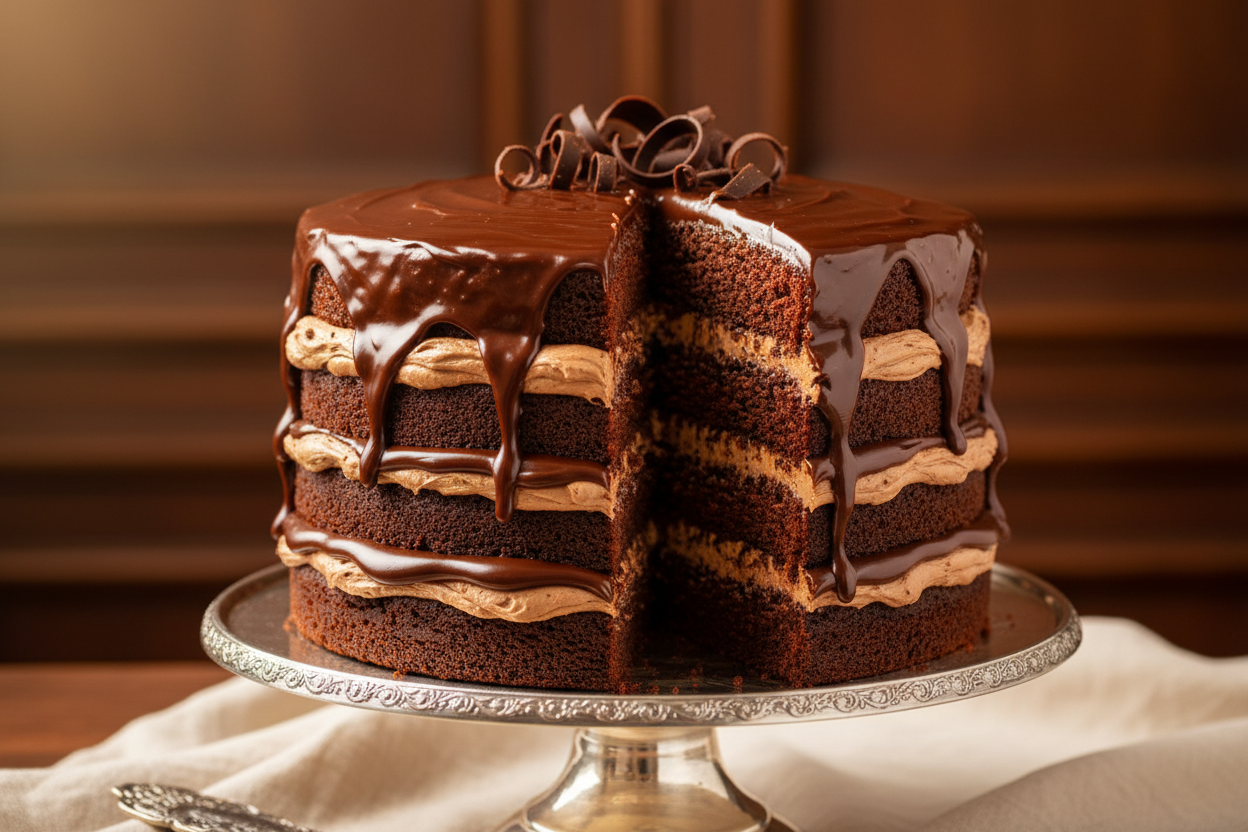 ✨ 2.2 LBS ka Classic Chocolate Layered Indulgence! Yeh Kitchen Cuisine (Islamabad/Pindi) ka signature Chocolate Layer Cake hai. Isme moist, rich chocolate sponge ki multiple layers ko smooth chocolate buttercream ya ganache ki generous layers se stack kiya jata hai. Yeh ek simple, elegant, aur intensely chocolatey treat hai. Soft, moist, rich, aur timelessly delicious!



⚠️ Delivery Note



This product is available for delivery in Islamabad / Rawalpindi (ISB/PINDI) only.



🎁 Includes:



2.2 LBS (Approx