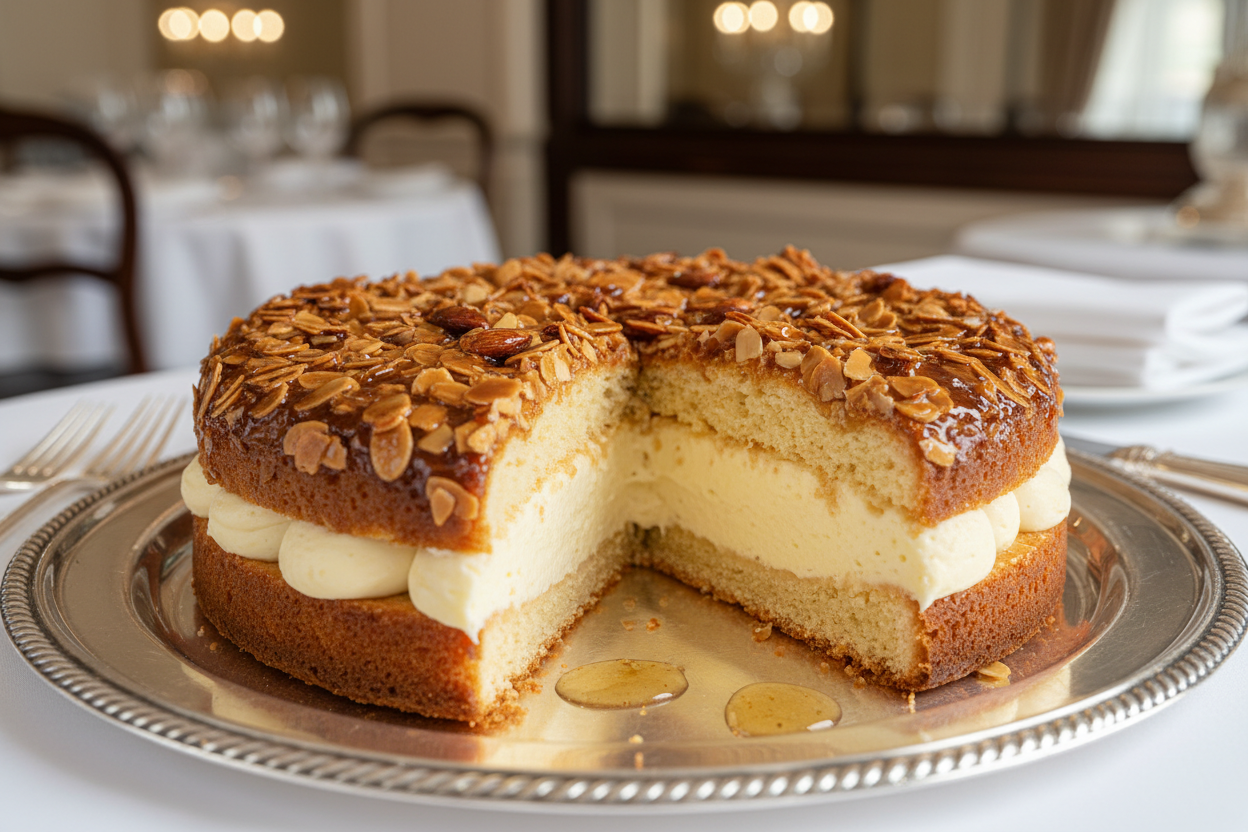 2.2 LBS ka Classic German Delight! Yeh hai traditional Bienestich (Bee Sting Cake)—light, soft yeast pastry layers, jise sweet, creamy custard filling se bhara gaya hai.1 Upar hai crunchy caramelized almonds aur honey glaze ki topping. Perfect texture, perfect sweetness, aur ek dam authentic!

⚠️ Special Note

24 Hours required for this product. Same day delivery not available. Yeh fresh, classic pastry banane ke liye ek din ka time zaroor dein.



🎁 Includes:

From Nishat Hotel Lahore
