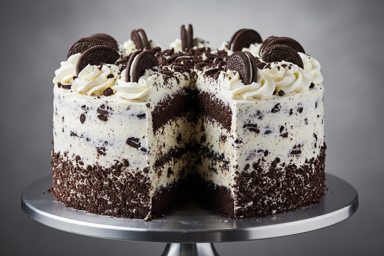 ⚫ 2.2 LBS ka Cool Cookies and Cream Dream! Yeh cake Oreo aur Ice Cream ka ultimate chilled combination hai. Crunchy Oreo cookie crust ke upar creamy, smooth Oreo-flavored ice cream ki thick layer. Upar se whipped cream aur Oreo pieces ki topping. Creamy, cool, soft, aur har bite mein satisfying crunch!

⚠️ Delivery Note

This product is available for delivery in Lahore, Islamabad, and Rawalpindi only.

🎁 Includes:

From Kitchen Cuisine Lahore
