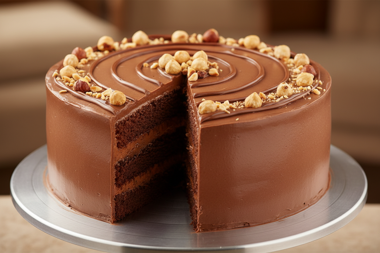 ✨ 2.2 LBS ka Creamy Hazelnut Chocolate Dream! Yeh Ramada Hotel ka ultimate indulgent cake hai. Moist chocolate sponge layers, jise creamy, rich Nutella (hazelnut spread) frosting aur filling se generously layered kiya gaya hai. Upar se Nutella drizzle aur hazelnut pieces se garnish kiya jata hai. Rich, creamy, indulgent, aur har Nutella lover ke liye ek perfect treat!

⚠️ Delivery Note

This product is available for delivery in Lahore only.

From Ramada Hotel Lahore
