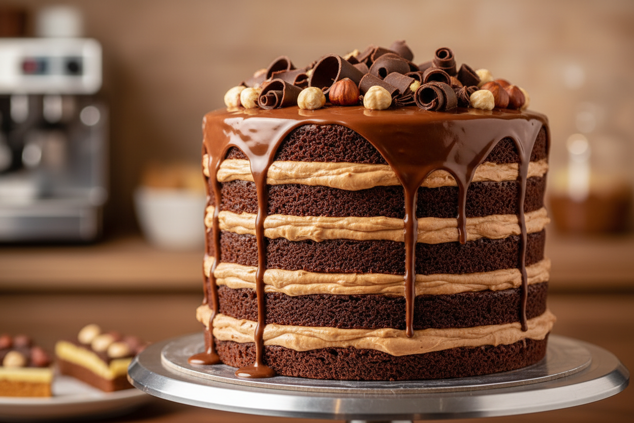 ✨ 2.2 LBS ka Creamy Hazelnut Chocolate Fantasy! Yeh Kitchen Cuisine (Islamabad/Pindi) ka popular Nutella Chocolate Cake hai. Moist chocolate sponge layers, jise creamy, rich Nutella (hazelnut spread) frosting aur filling se generously layered kiya gaya hai. Rich, creamy, indulgent, aur har Nutella lover ke liye ek guaranteed delight!



⚠️ Delivery Note



This product is available for delivery in Islamabad / Rawalpindi (ISB/PINDI) only.



🎁 Includes:



2.2 LBS (Approx. $1.0 \text{ kg}$) of moist chocola