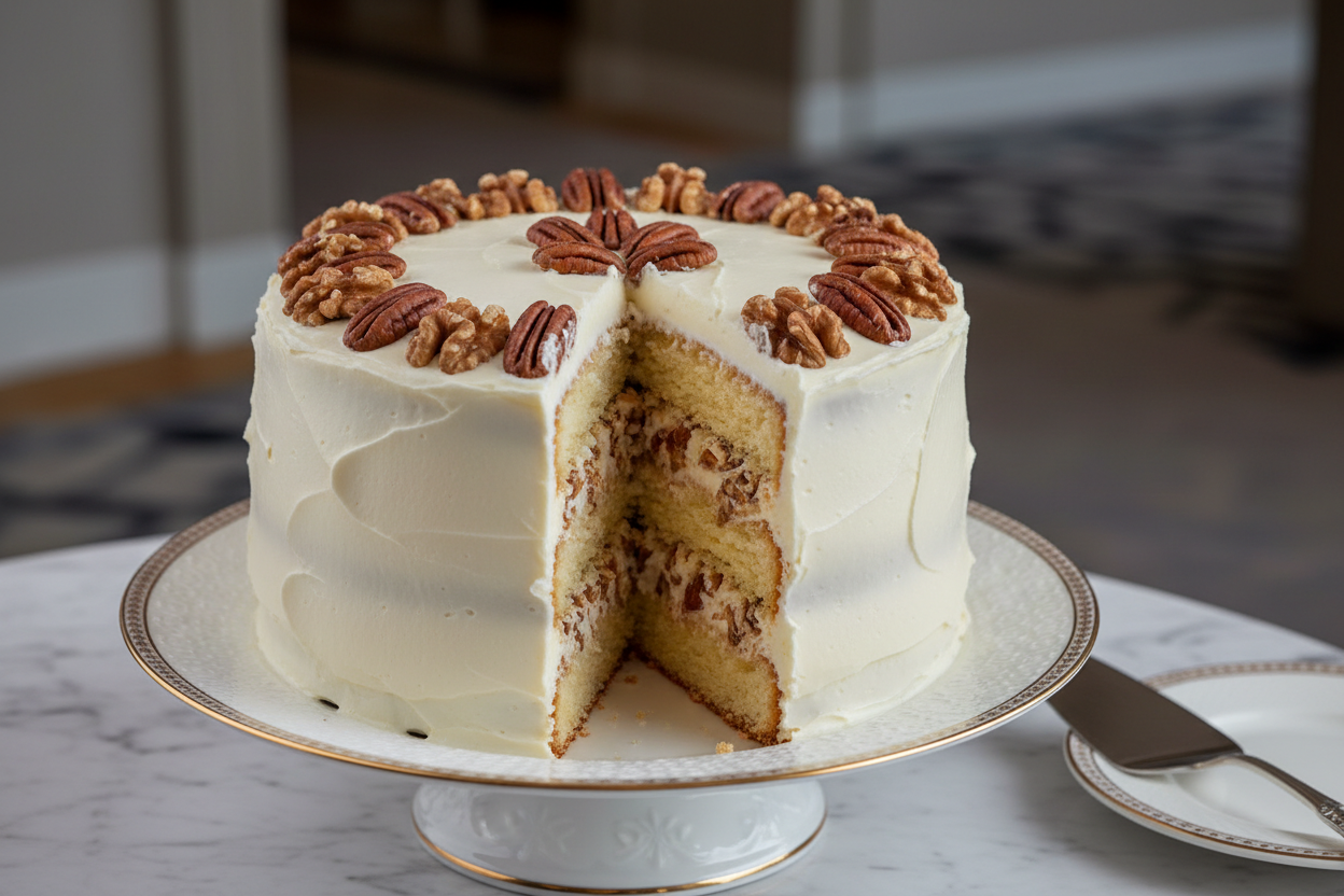 ✨ 2.2 LBS ka Creamy Italian Classic! Yeh PC Hotel (Islamabad/Pindi) ka signature Italian Cake hai. Isme aksar moist sponge layers ko creamy coconut aur pecan/walnut filling ke saath layered kiya jata hai, aur tangy cream cheese frosting se cover kiya jata hai. Yeh rich, slightly tangy, aur nutty cake har celebration ke liye perfect hai. Soft, creamy, indulgent, aur unique flavor profile!



⚠️ Delivery Note



This product is available for delivery in Islamabad / Rawalpindi (ISB/PINDI) only.



🎁 Includes: