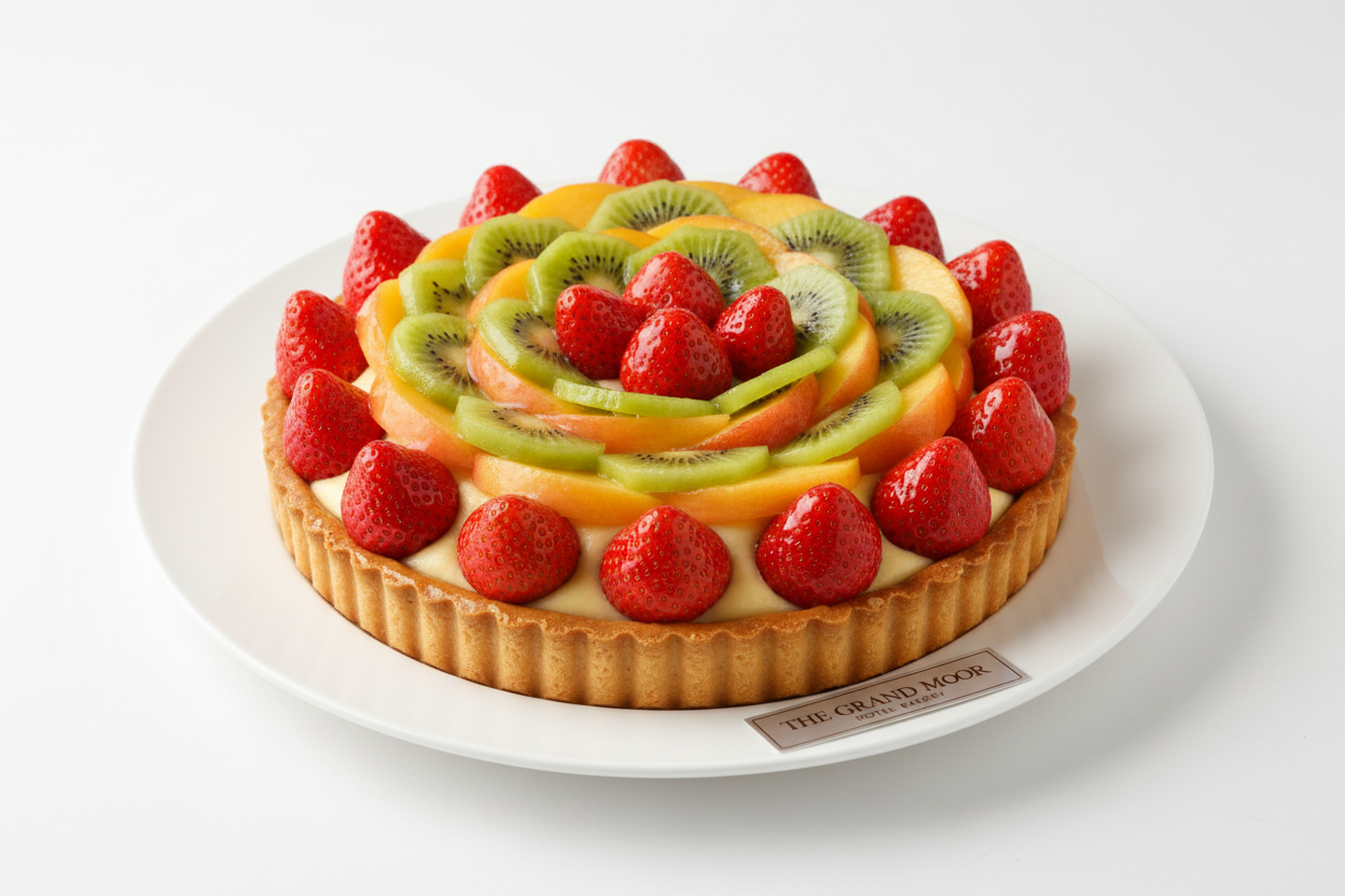 ✨ 2.2 LBS ka Fresh aur Elegant Tart! Yeh Nishat Hotel ka rich, buttery shortcrust pastry tart hai, jise creamy custard filling se bhara gaya hai. Upar se seasonal fresh fruits (jaise strawberries, kiwi, peaches) ki khoobsurat arrangement hai aur ek light glaze. Fresh, fruity, aur har bite mein luxury!

⚠️ Special Note

This product may differ from pictures as per seasonal fruits. Decoration aur fruit selection available fresh fruit par depend karega.

🎁 Includes:

From Nishat Hotel Lahore
