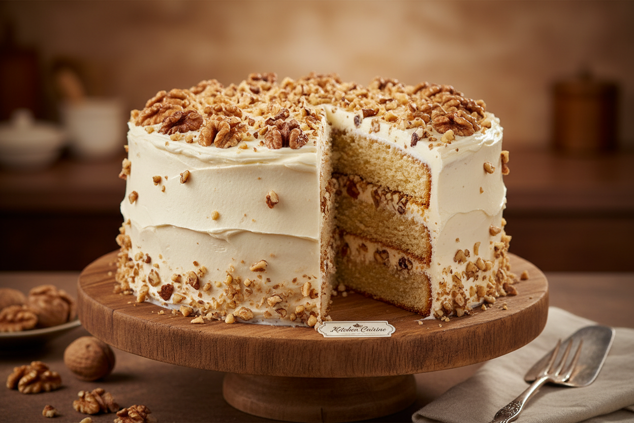 ✨ 2.2 LBS ka Nutty, Aromatic Treat! Yeh Kitchen Cuisine (Islamabad/Pindi) ka classic Walnut Cake है. Moist cake layers, jise rich buttercream ya light frosting se cover kiya jata hai aur crunchy, flavorful walnuts ki generous filling aur topping se bharpoor kiya gaya hai. Soft, nutty, delicious, aur har nut lover ke liye ek satisfying treat!



⚠️ Delivery Note



This product is available for delivery in Islamabad / Rawalpindi (ISB/PINDI) only.



🎁 Includes:



2.2 LBS (Approx. $1.0 \text{ kg}$) of moist