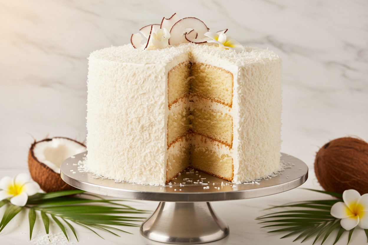 🌴 2.2 LBS ka Refreshing Tropical Delight! Yeh PC Hotel (Islamabad/Pindi) ka signature Coconut Cake है. Moist, light sponge layers, jise sweet, creamy coconut frosting aur tender, shredded coconut flakes ki generous filling se layered kiya gaya hai. Soft, moist, aromatic, aur har coconut lover ke liye ek light aur refreshing treat!



⚠️ Delivery Note



This product is available for delivery in Islamabad / Rawalpindi (ISB/PINDI) only.



🎁 Includes:



2.2 LBS (Approx. $1.0 \text{ kg}$) of moist cake.

Sw