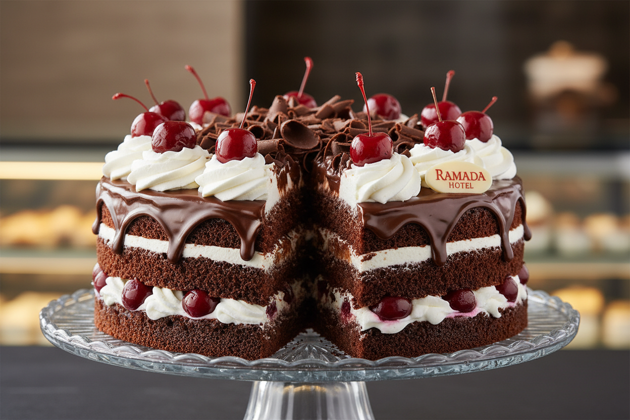 🎩 2.2 LBS ka Rich Chocolate Classic! Yeh Ramada Hotel (Islamabad/Pindi) ka special Italian Black Forest Cake hai. Classic Black Forest se bhi zyada decadent, isme dark chocolate sponge layers ko rich chocolate ganache, fresh whipped cream, aur marinated cherries ki generous layers se stack kiya gaya hai. Rich, moist, indulgent, aur har chocolate lover ke liye ek luxurious treat!



⚠️ Delivery Note



This product is available for delivery in Islamabad / Rawalpindi (ISB/PINDI) only.



🎁 Includes:



2.2 