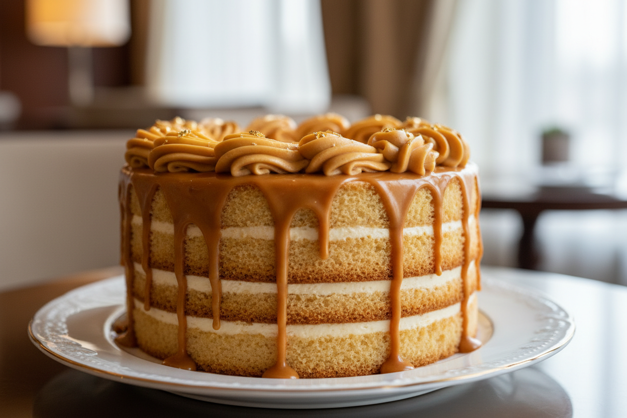 ✨ 2.2 LBS ka Soft, Buttery Delight! Yeh Ramada Hotel का signature Caramel Cake है. Moist sponge layers, jise rich, buttery caramel cream/frosting aur golden caramel drizzle se cover kiya gaya hai. Soft, moist, rich, aur har caramel lover ke liye ek indulgent treat!

⚠️ Delivery Note

This product is available for delivery in Lahore only.

🎁 Includes:

2.2 LBS (Approx. $1.0 \text{ kg}$) of moist cake.

Rich, buttery caramel frosting and/or sauce.

From Ramada Hotel Lahore
