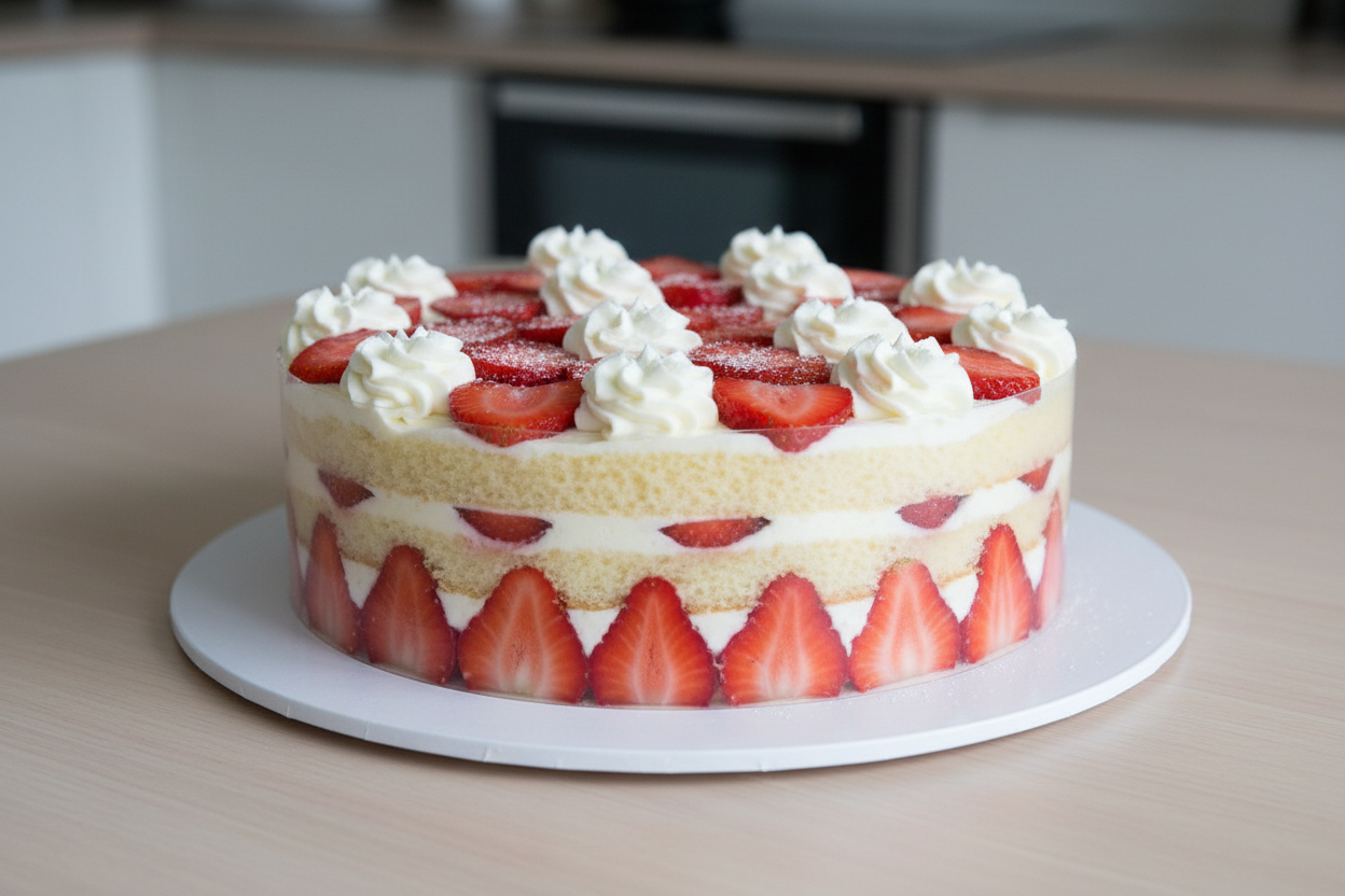 2.2 LBS ka Strawberry Fraser Cake—taazi strawberries ka zinda-dil maza! Fraser style cake mein halka sponge, fresh cream, aur taazi strawberries ki bharmaar hoti hai. Yeh cake refreshing aur bahut zyada light hota hai, jo garmiyon ke liye ideal hai.

🎁 Includes:

2.2 LBS (Approx. 1 kg) of light, delicate cake
Filled and topped generously with fresh, sliced strawberries and cream
Very refreshing and fruity flavor
Free custom message piping
FROM Hob Nob Cafe Karachi
