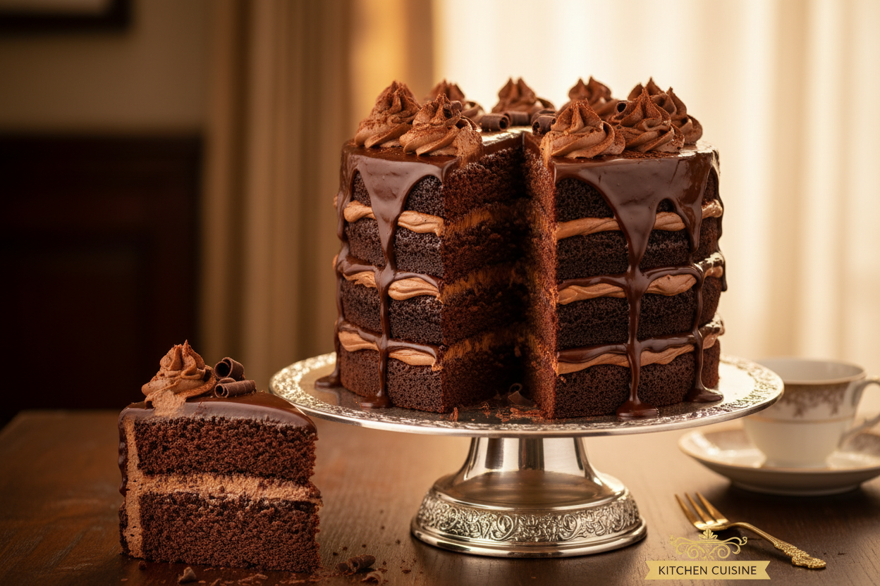 ✨ 2.2 LBS ka Timeless Chocolate Classic! Yeh Kitchen Cuisine ka traditional Chocolate Layer Cake hai—moist, soft chocolate sponge layers ko smooth, creamy chocolate buttercream ya ganache ki generous layers se stack kiya gaya hai.1 Classic flavor, perfect texture, aur har chocolate lover ki first choice

⚠️ Delivery Note

This product is available for delivery in Lahore, Islamabad, and Rawalpindi only.

🎁 Includes:
From Kitchen Cuisine Lahore
