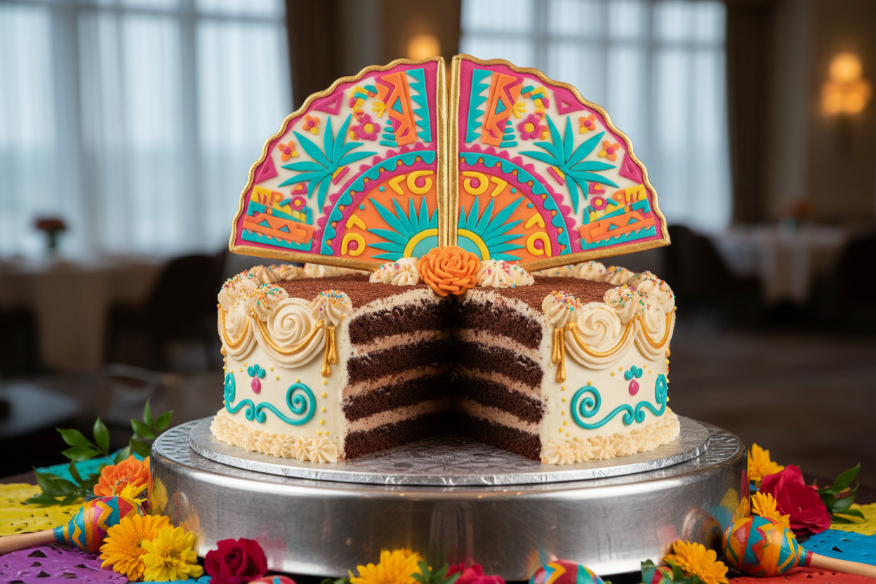 2.2 LBS ka yeh unique cake, Mexican Double Fan design aur double mazedar zaiqe ke sath! Iska design bahut hi dilkash aur jashn-jaisa hota hai, jo party ki rounaq barha dega. Rich chocolate ya custom flavor mein bana yeh cake aapke event ko yaadgar bana dega.

🎁 Includes:

2.2 LBS (Approx. 1 kg) of richly flavored cake
Unique "Double Fan" decoration or structure
Vibrant and celebratory design elements
Free custom message piping
Cake From MARRIOTT HOTEL Karachi