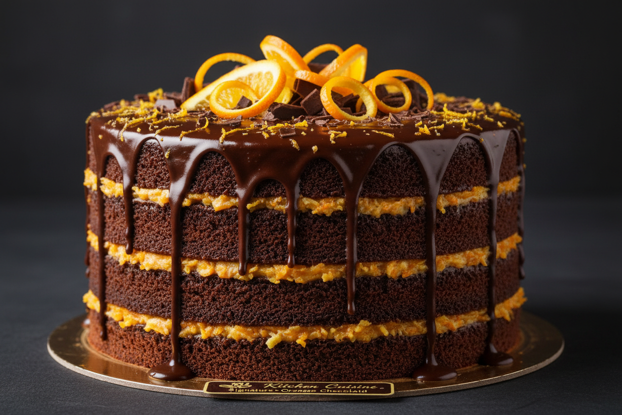 ✨ 2.2 LBS ka Zesty Chocolate Fusion! Yeh Kitchen Cuisine (Islamabad/Pindi) ka signature Orange Chocolate Cake hai. Moist chocolate sponge layers, jise rich chocolate ganache aur fresh, zesty orange essence/zest ki perfect blend se layered kiya gaya hai. Chocolate aur orange ka yeh classic combination rich, soft, aur extremely refreshing hota hai. Soft, moist, indulgent, aur unique flavor lovers ke liye perfect!



⚠️ Delivery Note



This product is available for delivery in Islamabad / Rawalpindi (ISB/PIND