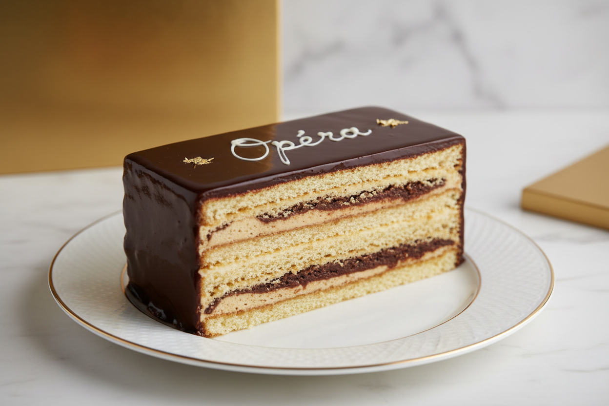 2.5 LBS ka classic aur luxurious Opera Cake! Ismein almond sponge, coffee syrup, coffee buttercream, aur chocolate ganache ki kayi patli layers hoti hain. Yeh cake elegance aur complexity ka nishaan hai.

🎁 Includes:

2.5 LBS (Approx. 1.1 kg) of sophisticated layered cake
Featuring coffee, almond, and chocolate flavors
Known for its rich, complex texture
Free custom message piping
From Pie in the Sky Bakery Karachi
