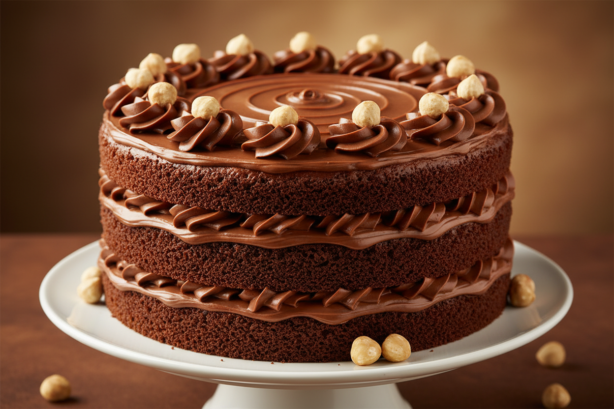 ✨ 2.5 LBS ka Creamy Hazelnut Chocolate Fantasy! Yeh Layers Bakers (Islamabad/Pindi) ka popular Nutella Cake hai.1 Moist chocolate sponge layers, jise creamy, rich Nutella (hazelnut spread) frosting aur filling se generously layered kiya gaya hai.2 Ise aksar Nutella swirls aur hazelnuts se garnish kiya jata hai. Rich, creamy, indulgent, aur har Nutella lover ke liye ek guaranteed delight!





⚠️ Delivery Note



This product is available for delivery in Islamabad / Rawalpindi (ISB/PINDI) only.



🎁 Include