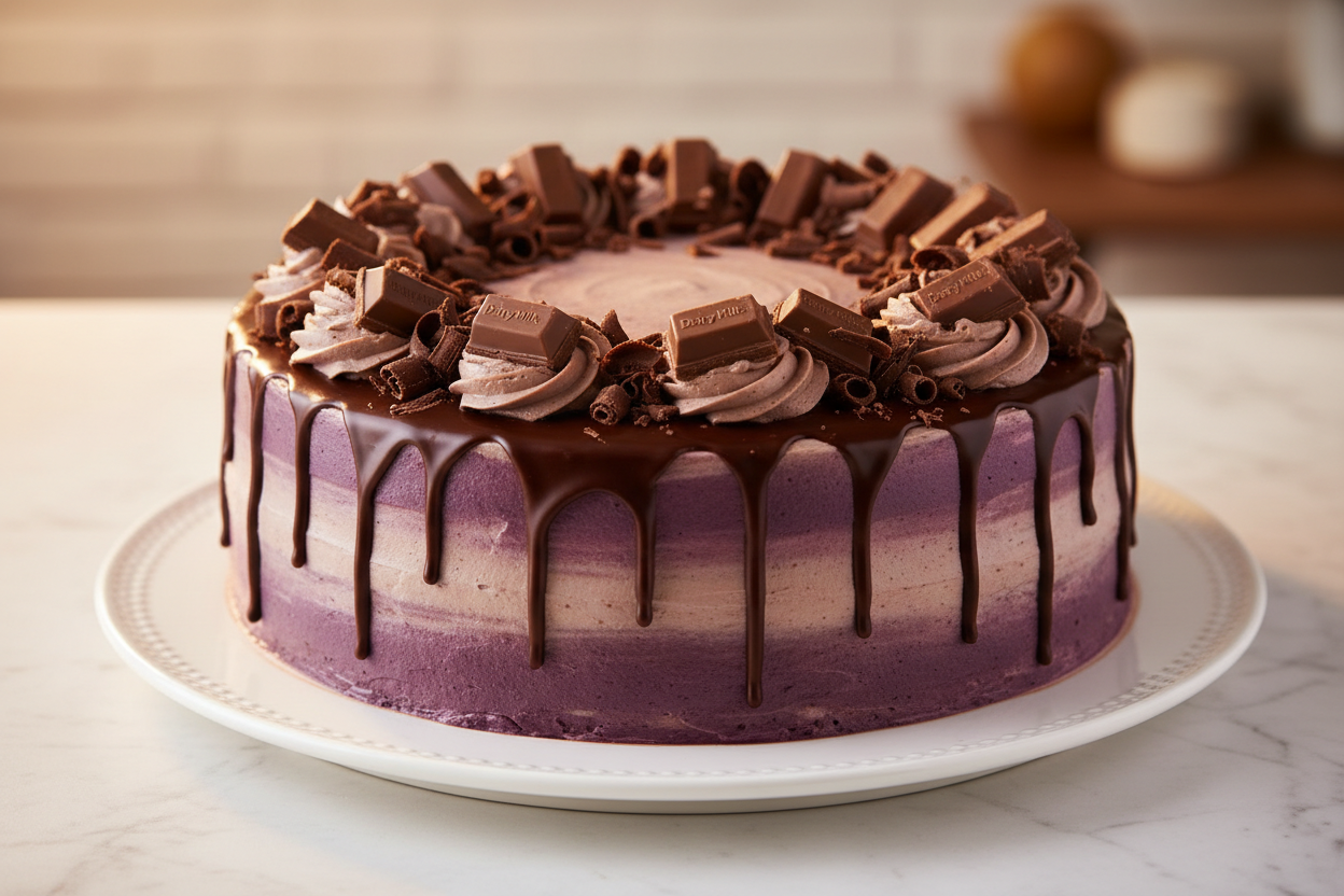 2.5 LBS ka lazzatdar Dairy Milk Cake! Iska zaiqa milky, creamy, aur sweet hota hai, bilkul Dairy Milk chocolate ki tarah. Chocolate lovers ke liye yeh ek bohat hi comforting aur meetha treat hai.

🎁 Includes:

2.5 LBS (Approx. 1.1 kg) of cake flavored with smooth Dairy Milk chocolate elements
Sweet, milky chocolate profile
Free custom message piping
From Delizia Bakers Karachi

💜 Perfect For:

Casual Celebrations, Comfort Food Cravings, Simple Surprises, ya jab aapko creamy aur classic chocolate pas