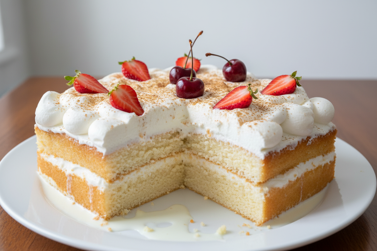 ☁️ 2.5 LBS ka Milky, Moist Indulgence! Yeh Layers Bakers (Islamabad/Pindi) ka signature Three Milk Cake (Tres Leches) hai. Isme super light sponge cake ko teen tarah ke doodh—evaporated milk, condensed milk, aur heavy cream—ke mixture se deep soak kiya jata hai. Upar se light whipped cream aur cinnamon ya fruit se garnish kiya jata hai. Extremely moist, sweet, creamy, aur melt-in-your-mouth experience!



⚠️ Delivery Note



This product is available for delivery in Islamabad / Rawalpindi (ISB/PINDI) only.
