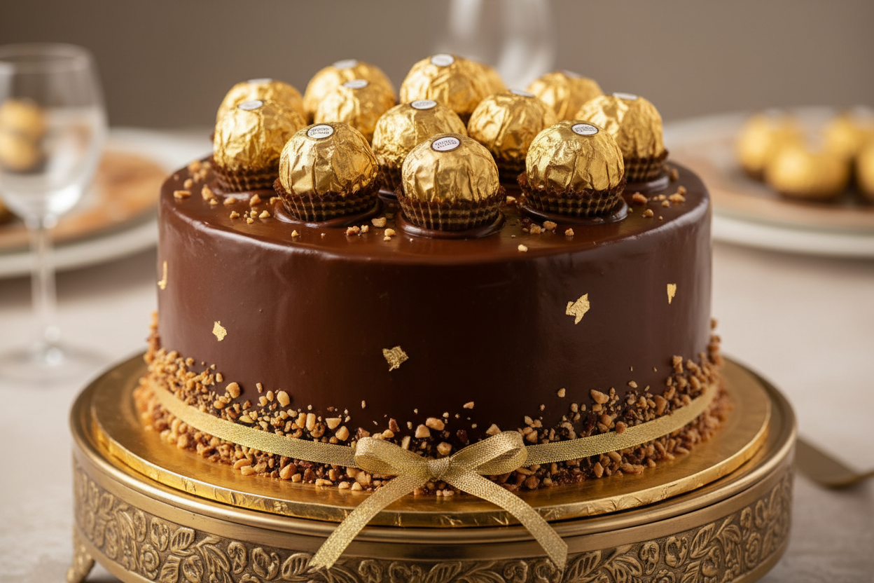 2.5 LBS ka shahi aur premium Ferrero Classic Cake! Rich chocolate, hazelnut ka crunch, aur Ferrero Rocher ki lazzat isko ek behtareen aur luxurious dessert banati hai. Har celebration ko khaas aur yadgar banane ke liye yeh cake ideal hai.

🎁 Includes:

2.5 LBS (Approx. 1.1 kg) of rich hazelnut-chocolate flavored cake
Luxurious taste and elegant presentation
Free custom message piping
From Delizia Bakers Karachi

