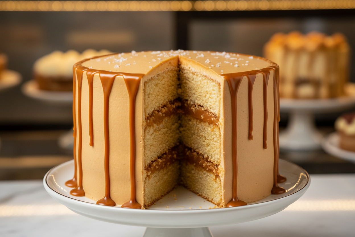 ✨ 2.5 LBS ka Sweet aur Salty Perfection! Yeh Layers Bakery ka trendy aur indulgent Salted Caramel Cake hai. Moist vanilla ya butterscotch sponge layers, jise rich, buttery salted caramel sauce ki generous filling aur frosting se cover kiya gaya hai. Rich, soft, delicious, aur sweet aur salty ka perfect balance!

⚠️ Delivery Note

This product is available for delivery in Lahore only.

From Layers Bake Shop Lahore
