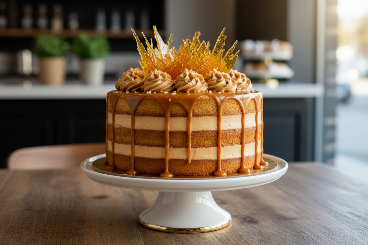 2.5 LBS ka trendy aur mazedaar Salted Caramel Cake! Meethe caramel aur namak (salt) ka halka sa touch isko ek perfect aur sophisticated zaiqa deta hai. Yeh cake un logon ke liye behtareen hai jinhe modern aur contrasting flavors pasand hain.

🎁 Includes:

2.5 LBS (Approx. 1.1 kg) of cake with rich caramel flavor
Subtle salty balance for a sophisticated taste
Free custom message piping
From Delizia Bakers Karachi

🍮 Perfect For:

Adult Birthdays, Gourmet Gifting, Coffee Evenings, ya jab aapko trendy 