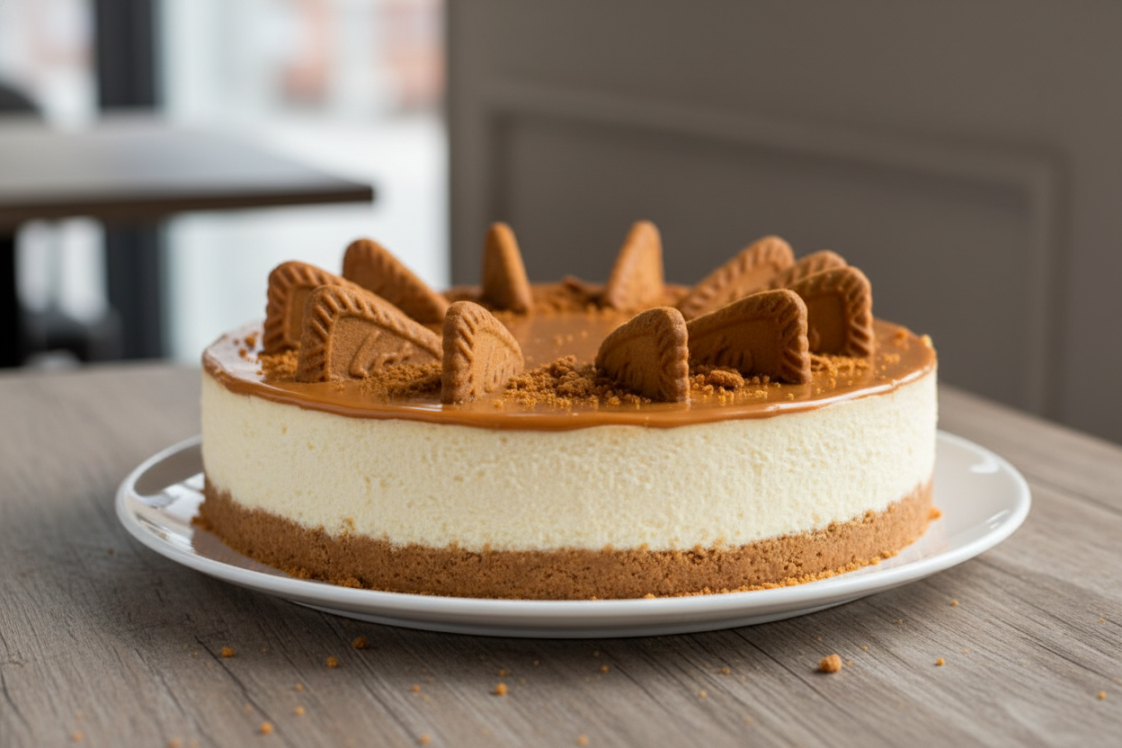 ✨ 2.5 LBS ka Trendy Cheesecake Sensation! Yeh Layers Bakery ka super-popular Lotus Biscoff Cheesecake hai. Buttery Biscoff crust, rich cream cheese filling, aur upar se smooth, caramelized Lotus Biscoff spread ki thick layer aur crunchy cookies. Smooth, creamy, rich, aur har bite mein spicy-sweet Biscoff ka mazza!

⚠️ Delivery Note

This product is available for delivery in Lahore only.

From Layers Bake Shop Lahore
