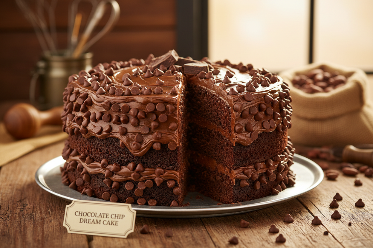 🍪 2.5 LBS ka World-Renowned Chocolate Chip Delight! Yeh cake sirf chocolate nahi hai, yeh ek classic Chocolate Chip cookie ka cake version hai! Moist chocolate layers ke beech mein hai loads of real chocolate chips, aur upar se bhi chips ki topping. Har bite mein chocolate chip ka satisfying melt aur flavor milega!

🎁 Includes:
2.5 LBS (Approx. 1.15 kg of tender chocolate cake.
Generous use of high-quality chocolate chips throughout the cake.
Creamy frosting speckled with chips
From Gelato Affairs Karachi