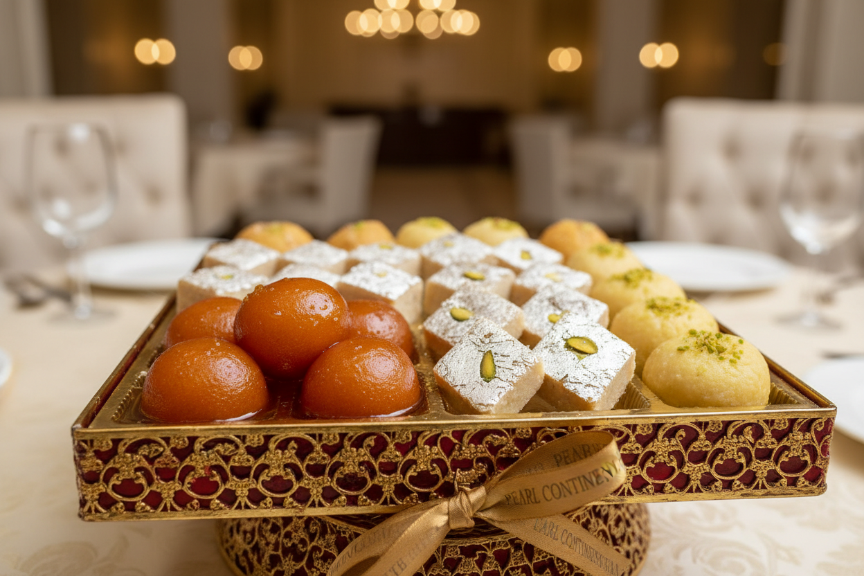 ✨ 2 KG ka Luxury aur Premium Indian Sweet Assortment! Yeh Hotel Mithai ka selection Pakistan ke Top Five Star Hotels (jaise Pearl Continental, Serena, Avari, ya Marriott) se sourced kiya gaya hai. Five-Star Hotels ki mithai impeccable quality, premium ingredients, aur refined taste ke liye jaani jaati hai. Yeh assorted box traditional mithai (like Gulab Jamun, Barfi, Kaju Katli, Peda) ka ek luxurious, high-end version hota hai. Soft, fresh, rich, aur har bite mein hotel-grade excellence!



⚠️ Delivery Note