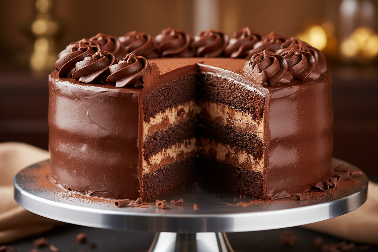 💥 2 LBS ka Chocolate ka Double Dose! Yeh cake har bite mein double chocolate power deta hai. Isme hai rich chocolate sponge aur double layer ki dark aur milk chocolate ganache ya frosting. A must-have for serious chocoholics!

🎁 Includes:
2 LBS (Approx. 0.9 \text{ kg}) of dark chocolate sponge.
Twice the chocolate intensity in the filling and frosting.
Deep, satisfying chocolate flavor.
From Sacha`s Baking Artist Karachi