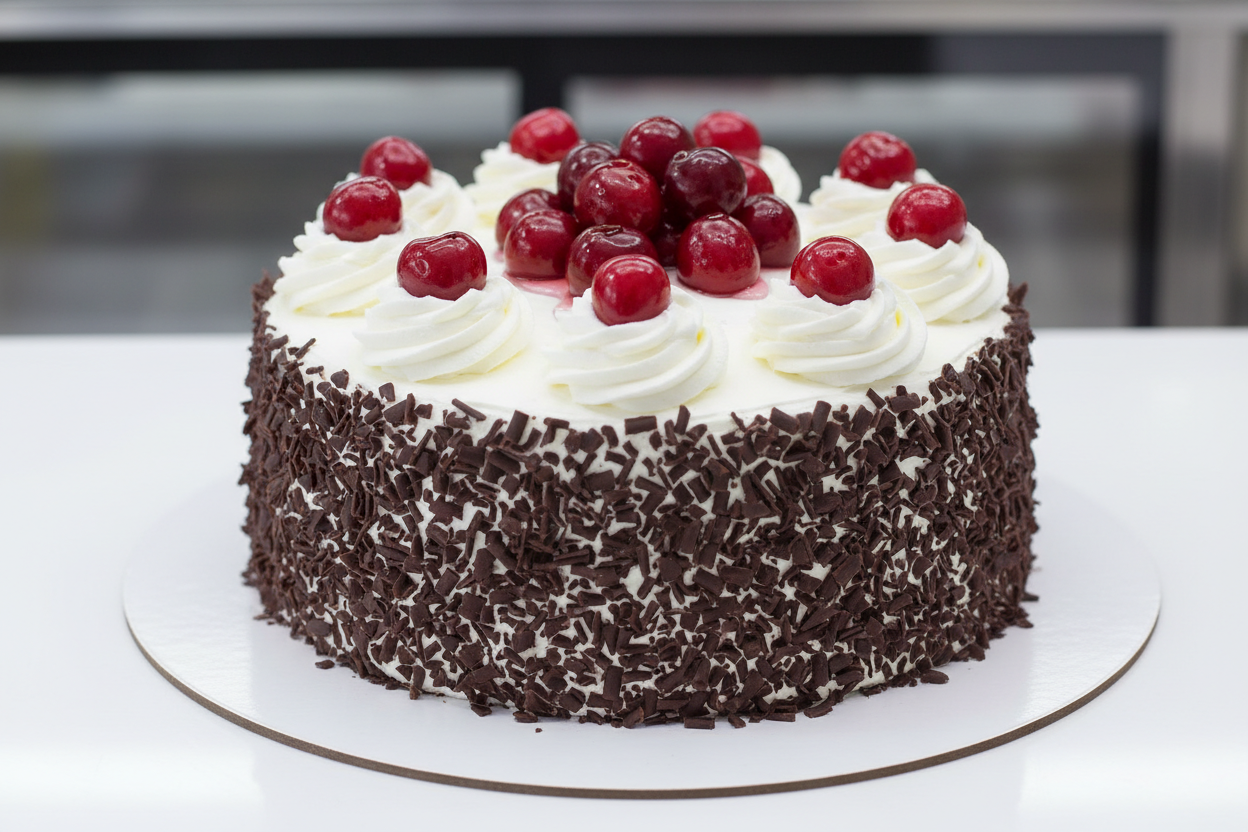 2 LBS ka classic aur sada-bahar Black Forest Cake! Chocolate sponge, fresh cream, aur cherries ka hamesha pasand kiya jane wala zaiqa. Yeh cake traditional mithaas aur behtareen quality ki nishani hai.

🎁 Includes:

2 LBS (Approx. 0.9 kg) of traditional Black Forest Cake
Layers of chocolate sponge, whipped cream, and cherries
A reliable and timeless choice
Free custom message piping
From Pie in the Sky Bakery Karachi
