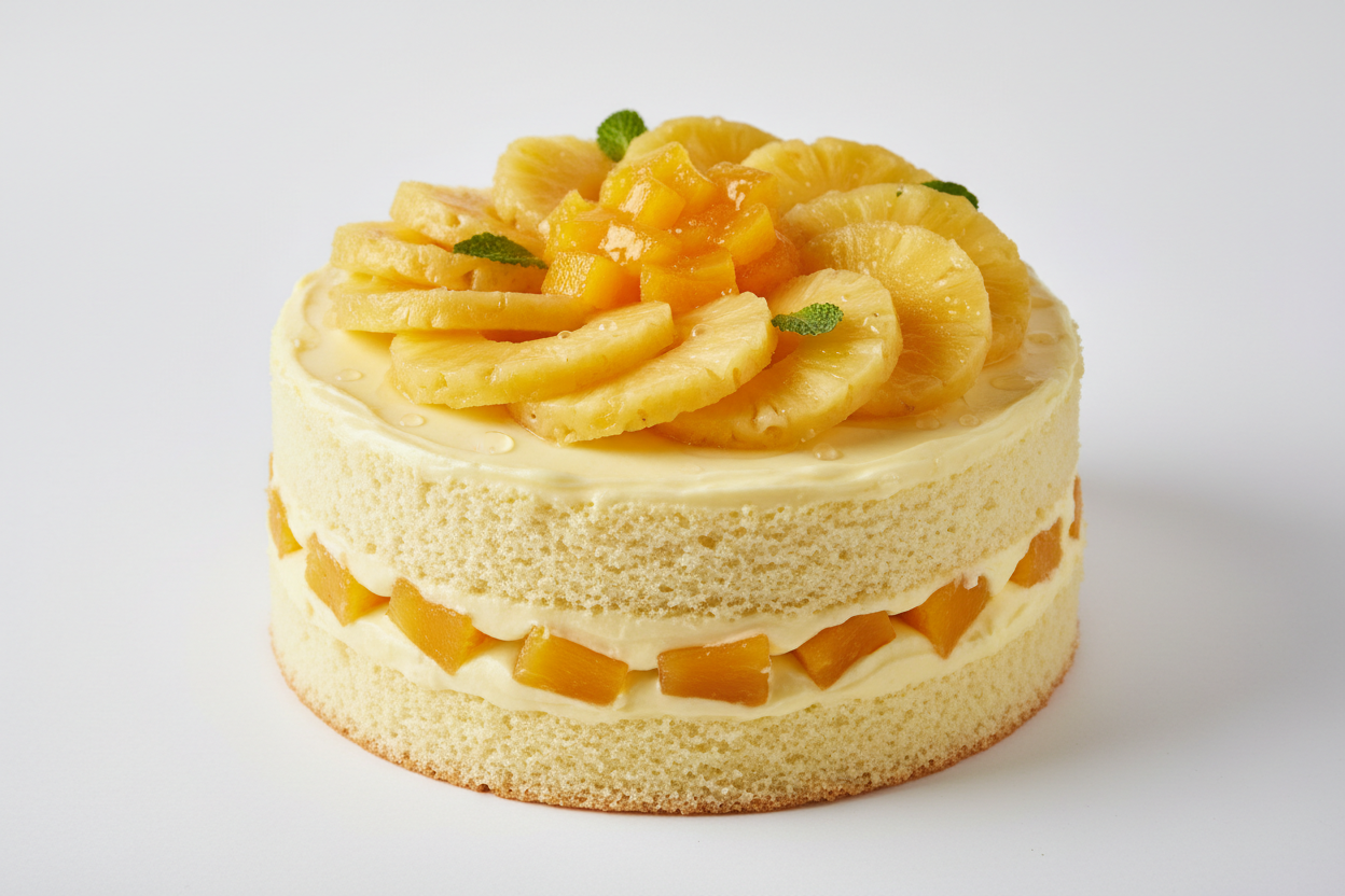 2 LBS ka fresh aur tangy Pineapple Cake! Pineapple ke halke aur tangy zaiqe se bana hua yeh cake refreshing aur light hota hai.

🎁 Includes:

2 LBS (Approx. 0.9 kg) of light sponge cake with pineapple flavor
Layered and garnished with pineapple pieces
Free custom message piping
From United King Bakery Karachi

🍹 Perfect For:

Small Gatherings, Casual Treats, Simple Celebrations, ya jab aapko halka aur taaza cake chahiye ho.
