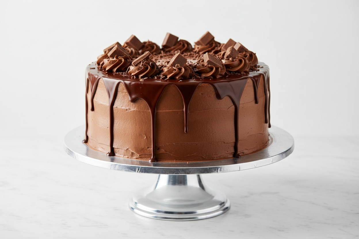 2 LBS ka lazzatdar Dairy Milk Cake! Iska zaiqa Cadbury Dairy Milk chocolate ki tarah creamy, milky, aur sweet hota hai. Chocolate lovers ke liye yeh ek bohat hi comforting aur meetha treat hai.

🎁 Includes:

2 LBS (Approx. 0.9 kg) of cake flavored and topped with smooth Dairy Milk chocolate elements
Sweet, milky chocolate profile
Free custom message piping
From Ideal Bakery Karachi
