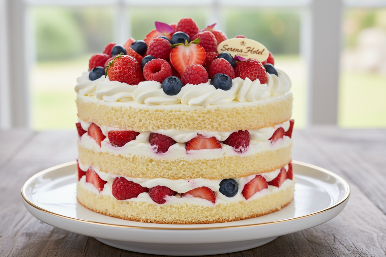 ✨ 2 LBS ka Light aur Refreshing Berry Delight! Yeh Serena Hotel (Islamabad/Pindi) ka premium Berry Cake है. Isme light aur fluffy vanilla sponge layers ko fresh whipped cream aur mixed seasonal berries (jaise strawberries, raspberries, blueberries) ki generous layers se stack kiya gaya hai. Iska flavor light, sweet, aur thoda tangy hota hai, jo ise ek perfect spring/summer treat banata hai. Soft, moist, fruity, aur elegant!



⚠️ Delivery Note



This product is available for delivery in Islamabad / Rawalpi