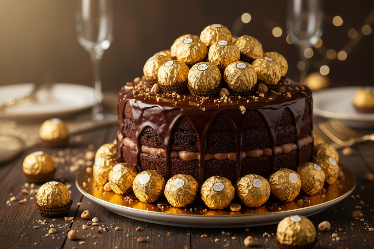 2 LBS ka luxurious Ferrero Rocher Cake! Rich chocolate, hazelnut ka crunch, aur Ferrero Rocher ki lazzat. Har celebration ko khaas aur yadgar banane ke liye yeh cake ideal hai.

🎁 Includes:

2 LBS (Approx. 0.9 kg) of rich hazelnut-chocolate flavored cake
Decorated with Ferrero Rocher chocolates
Free custom message piping
From United King Bakery Karachi

👑 Perfect For:

Special Milestones, High-End Gifting, Chocolate Lovers, ya jab aapko ultimate luxury aur zaiqa pesh karna ho.