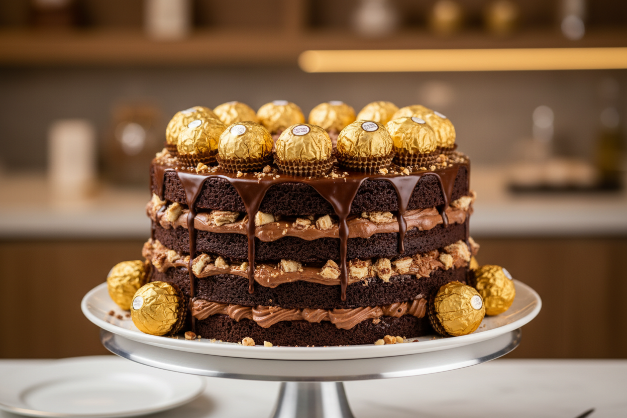 ✨ 2 LBS ka Luxurious Hazelnut Chocolate Treat! Yeh Masoom's Bakery ka signature cake hai, jisme Ferrero Rocher chocolate ka creamy aur nutty flavour hai. Moist chocolate sponge layers, jise hazelnut-chocolate ganache aur crunchy wafer pieces se layered kiya gaya hai. Upar se genuine Ferrero Rocher chocolates se garnish kiya gaya hai. Creamy, luxurious, aur special occasions ke liye perfect indulgence!

⚠️ Delivery Note

From Masoom Bakers Lahore
