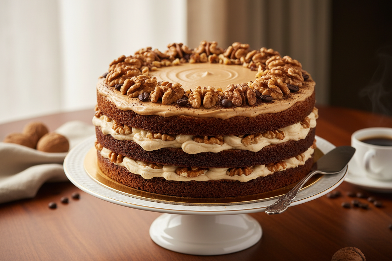 2 LBS ka nayaab Coffee Walnut Cake! Rich coffee flavor aur crunchy akhrot (walnut) ka perfect combination. Iski spongy texture aur nuts ka zaiqa isko ek sophisticated aur mazedaar treat banata hai. Coffee lovers ke liye zaroori hai.

🎁 Includes:

2 LBS (Approx. 0.9 kg) of cake with a distinct coffee flavor
Contains pieces of crunchy walnuts throughout
Free custom message piping
From Ideal Bakery Karachi
