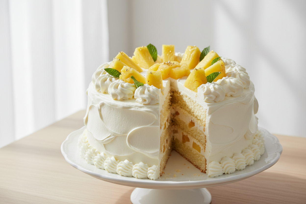 ✨ 2 LBS ka Refreshing Tropical Delight! Yeh Bread and Beyond ka classic Pineapple Cake है. Light, fluffy sponge layers, jise sweet cream aur juicy Pineapple chunks ki generous filling se layered kiya gaya hai. Soft, fruity, moist, aur har celebration ke liye ek delicious aur refreshing treat!

⚠️ Delivery Note

This product is available for delivery in Lahore only.

🎁 Includes:

2 LBS (Approx. $0.9 \text{ kg}$) of light, moist sponge cake.

From Bread and Beyond Lahore
