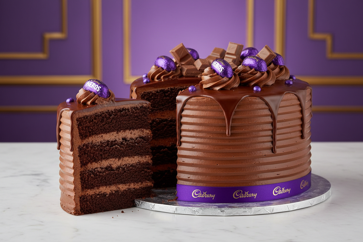 ✨ 3.5 LBS ka Classic Cadbury Chocolate Treat! Yeh Jammin Java Bakers (Faisalabad) ka special Cadbury Cake है. Isme moist chocolate sponge layers ko creamy, milky Cadbury chocolate ke rich ganache ya frosting se generously layered kiya gaya hai. Iska flavour profile classic Cadbury bar ki tarah sweet, milky, aur comforting hota hai. Soft, smooth, indulgent, aur har Cadbury fan ke liye ek guaranteed delight!



⚠️ Delivery Note



This product is available for delivery in Faisalabad only.



🎁 Includes:



3