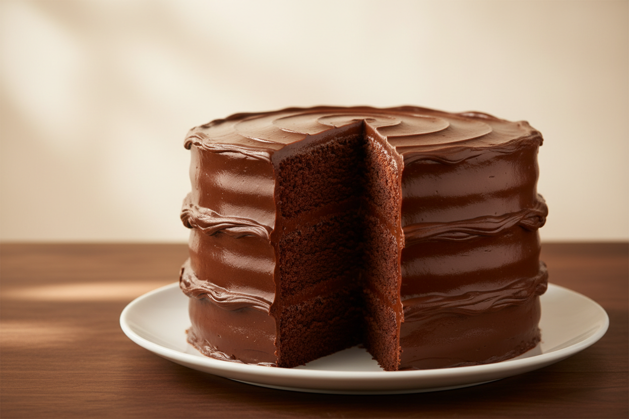 💥 3.5 LBS ka Ultimate Chocolate Indulgence! Yeh Masoom's Bakery ka signature Fudge Chocolate Cake hai. Isme moist, dense chocolate layers ke beech rich, thick, aur velvety chocolate fudge frosting ki generous filling hoti hai. Full-size, soft, indulgent, aur large parties ke liye ultimate chocolate treat!

⚠️ Delivery Note

This product is available for delivery in Lahore only.

🎁 Includes:

3.5 LBS (Approx. $1.6 \text{ kg}$) of rich, moist, fudgy chocolate cake.

From Masoom Bakers Lahore

