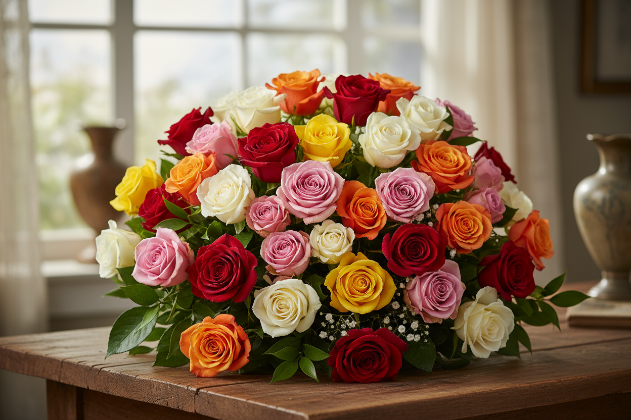 3 DOZEN MIX COLOR ROSES
