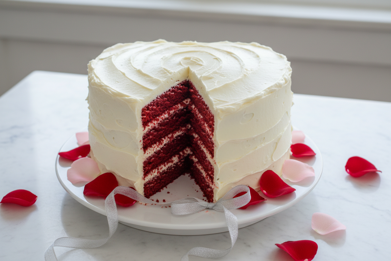 🌹 3 LBS ka Dil jeetne wala HEART SHAPE cake! Classic Red Velvet ka iconic taste, ab perfect Heart Shape mein! Soft, moist, deep red cocoa sponge, jise cover kiya gaya hai creamy aur tangy cream cheese frosting ki thick layer se. Love, taste, aur presentation—all in one!

🎁 Includes:
3 LBS (Approx. 1.35 \text{ kg}) of vibrant red velvet sponge.
Signature creamy cream cheese frosting.
Perfect heart shape, ideal for romantic gestures.
FrOM Sacha`s Baking Artist Karachi
