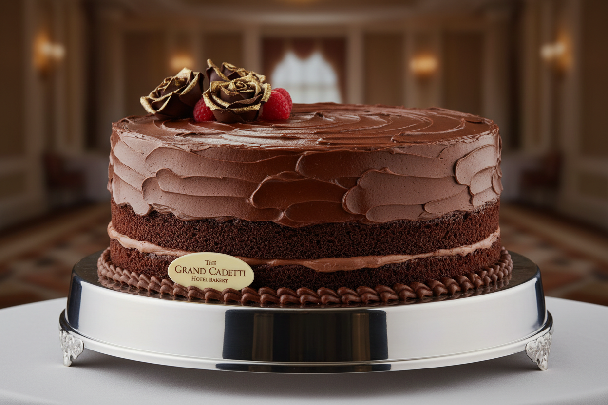 💥 4.4 LBS ka Grand Fudge Indulgence! Yeh Avari Hotel ka signature Chocolate Fudge Cake hai—bohat hi rich, moist, aur decadent. High-quality chocolate sponge layers ko velvety smooth dark chocolate fudge frosting se cover kiya gaya hai. Full-size, soft, aur large gatherings ke liye ultimate chocolate treat!

⚠️ Delivery Note

This product is available for delivery in Lahore only.

🎁 Includes:

4.4 LBS (Approx. $2.0 \text{ kg}$) of rich, moist, fudgy chocolate cake.

From Avari Hotel Lahore
