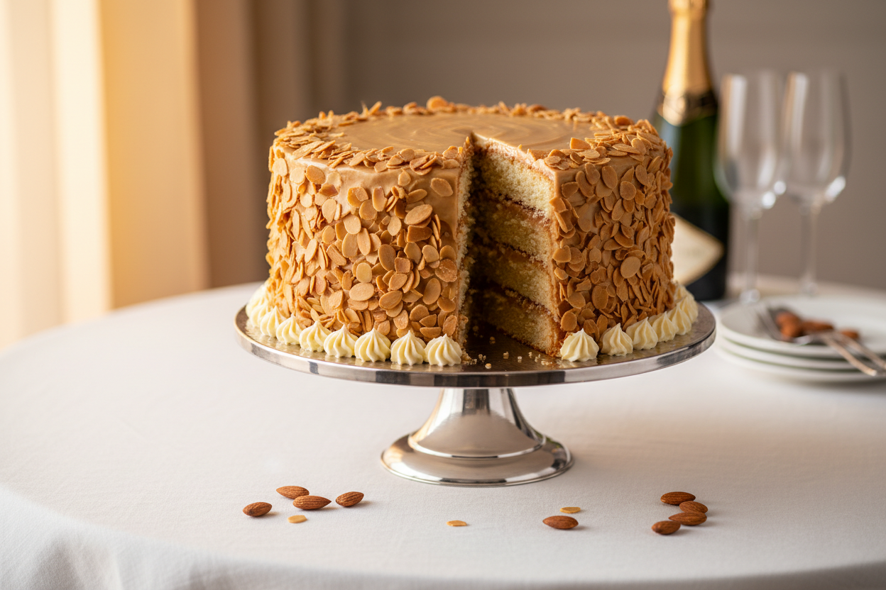 ✨ 4.4 LBS ka Grand Nutty Elegance! Yeh Ramada Hotel ka signature Almond Cake है. Moist, soft cake layers, jise rich, aromatic almond essence aur toasted almond slivers se bharpoor kiya gaya hai. Aksar light, buttery frosting ya almond glaze se cover kiya jata hai. Full-size, rich, soft, aur large celebrations ke liye ek sophisticated nutty treat!

⚠️ Delivery Note

This product is available for delivery in Lahore only.

🎁 Includes:

From Ramada Hotel Lahore
