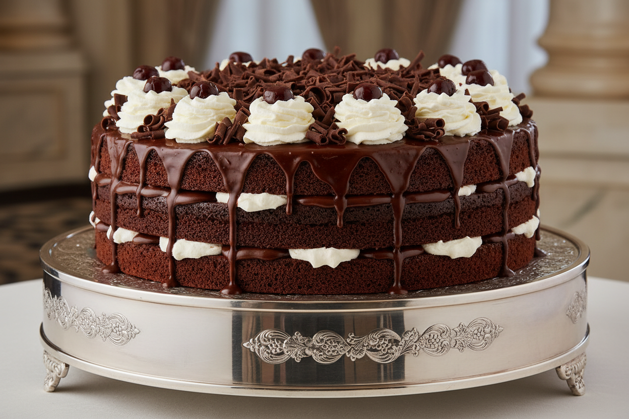 🎩 4.4 LBS ka Grand, Rich Chocolate Classic! Yeh Ramada Hotel (Islamabad/Pindi) ka special Italian Black Forest Cake hai. Classic Black Forest se bhi zyada decadent, isme dark chocolate sponge layers ko rich chocolate ganache, fresh whipped cream, aur marinated cherries (aksar kirsch ya rum ke saath) ki generous layers se stack kiya gaya hai. Full-size, rich, moist, aur large gatherings ke liye ek luxurious chocolate-cherry treat!



⚠️ Delivery Note



This product is available for delivery in Islamabad / 