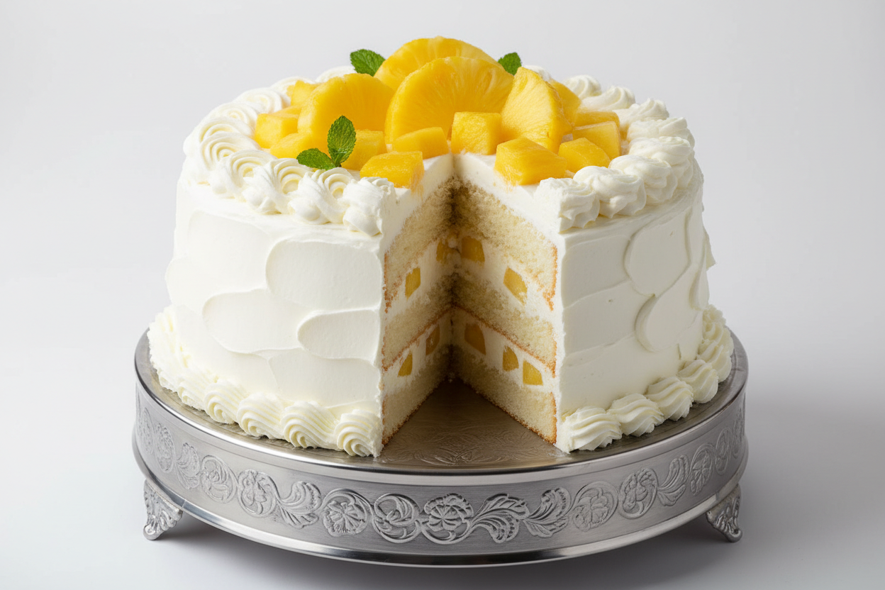 ✨ 4.4 LBS ka Grand Tropical Delight! Yeh Ramada Hotel (Islamabad/Pindi) ka special Pineapple Cake hai. Light, fluffy sponge layers, jise sweet cream aur juicy Pineapple chunks ki generous filling se layered kiya gaya hai. Full-size, soft, fruity, aur large parties ke liye ek refreshing treat!

⚠️ Delivery Note

This product is available for delivery in Islamabad / Rawalpindi (ISB/PINDI) only.

🎁 Includes:

4.4 LBS (Approx. $2.0 \text{ kg}$) of light, moist sponge cake.

Sweet cream and generous pineapple p