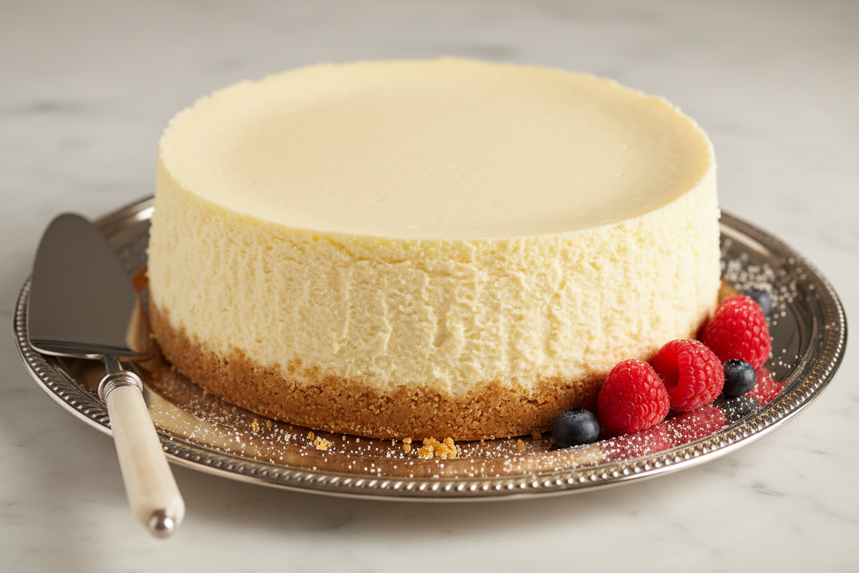🗽 4 LBS of classic creamy goodness! Yeh hai authentic New York Style Cheesecake—bohat hi dense, smooth, aur velvety. Iska rich cream cheese filling, buttery graham cracker crust ke saath, ek dam luxurious aur comforting hai. It's the real deal!

🎁 Includes:
4 LBS (Approx. 1.8 kg) of dense, baked cheesecake.
Creamy, tangy New York style cream cheese filling.
Buttery graham cracker crust.
From Del Frio Bakery Karachi
