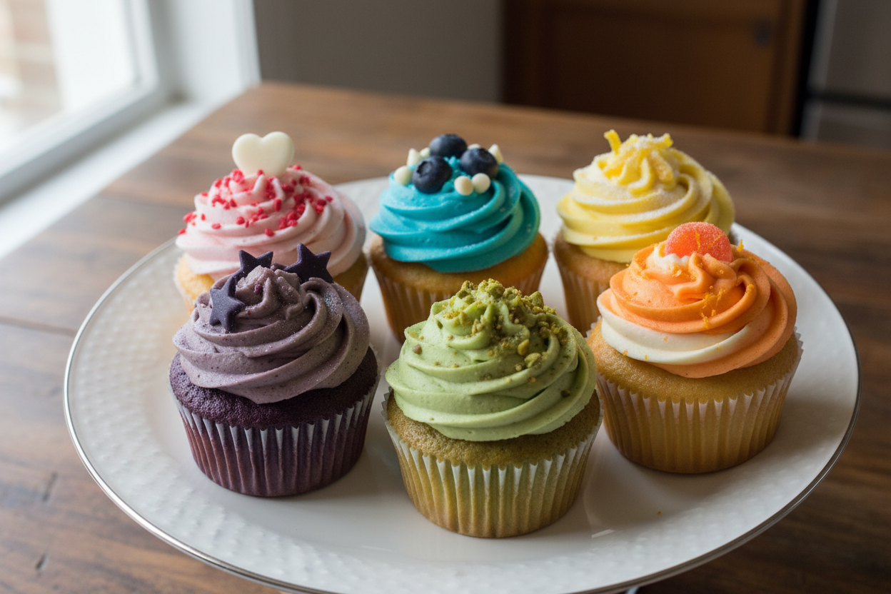 6 alag alag flavors aur designs ke colourful Cup Cakes ka chota set! Variety aur convenience ke liye perfect. Har piece fresh aur mazedaar hota hai.

🎁 Includes:

6 individual cup cakes
Assortment of popular flavors and frosting
Easy to serve and eat
From Delizia Bakers Karachi

😊 Perfect For:

Small Treats, Office Breaks, Kids' Snacks, ya jab aapko choti quantity mein variety chahiye ho.