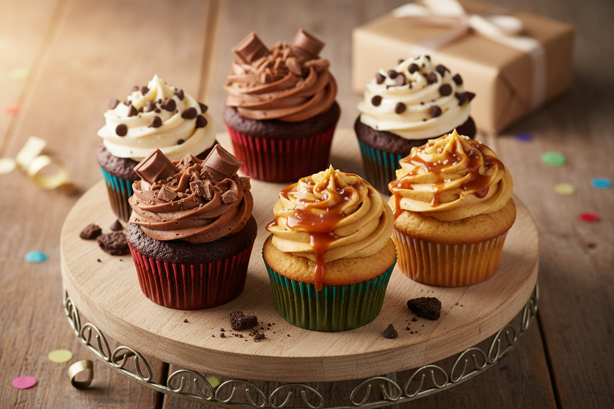 6 Mix Cup Cakes ka set—KitKat, Chocolate Chip, aur Caramel flavor mein! Trendy aur mazedaar flavors ka chota combo. Har piece fun aur satisfying hota hai.

🎁 Includes:

6 individual cup cakes
Assortment of three distinct flavors: KitKat, Chocolate Chip, and Caramel
Perfect for a small gathering
From United King Bakery Karachi

✨ Perfect For:

Small Parties, Kids' Treats, Fun Surprises, ya jab aapko teen mazedaar flavors ka mix chahiye ho.