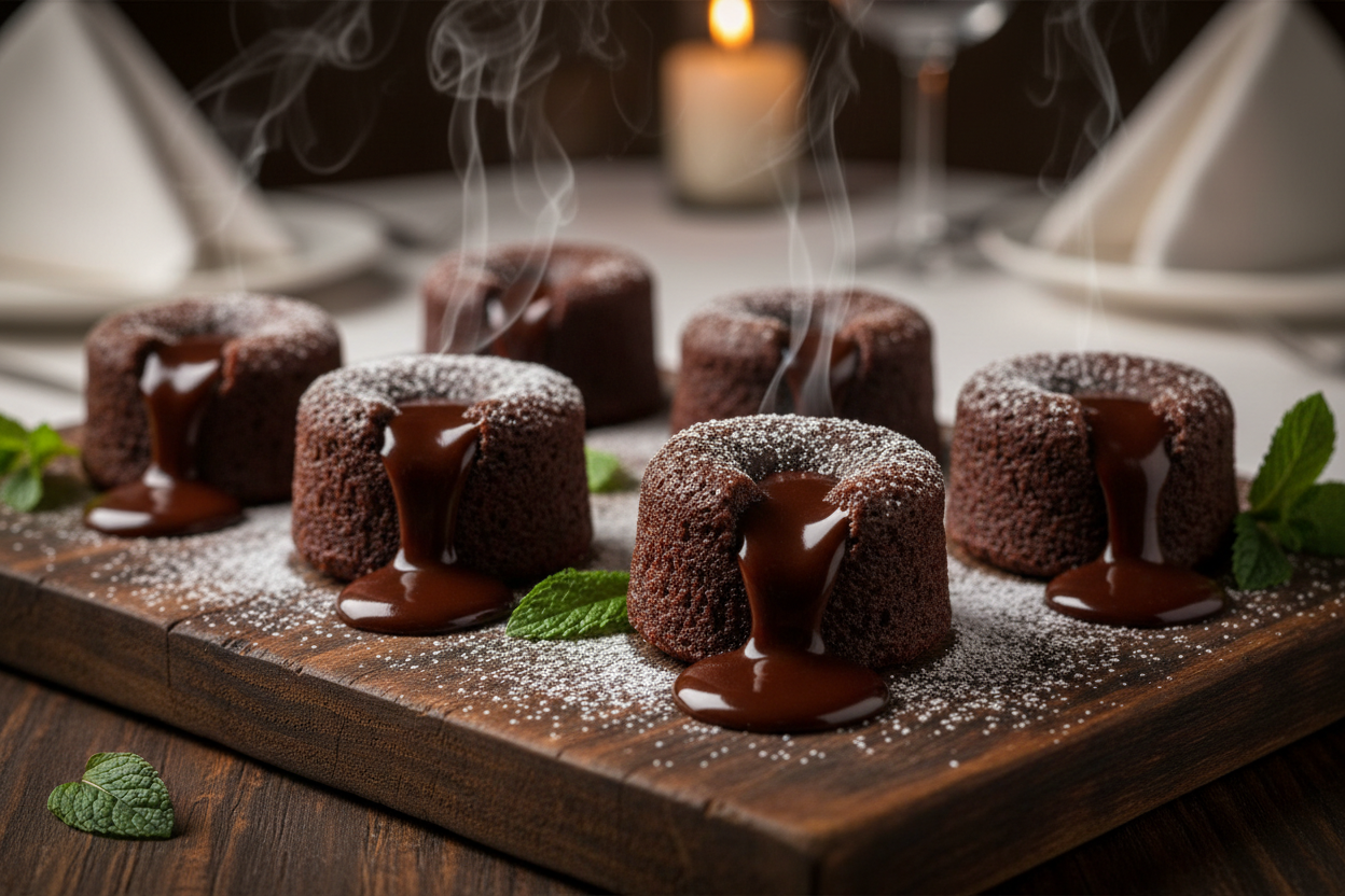 6 pieces ke Garma Garam Chocolate Mini Lava Cakes! Upar se soft aur beech mein gooey pighla hua chocolate lava. Inko warm serve karne se inka maza double ho jata hai. Chocolate lovers ke liye yeh ek ultimate treat hai.

🎁 Includes:

6 individual mini lava cakes
Rich chocolate cake with a molten chocolate center
Best served warm
From Delizia Bakers Karachi

🔥 Perfect For:

Dessert Cravings, Dinner Parties, Romantic Treats, ya jab aapko intense aur satisfying chocolate dessert chahiye ho.