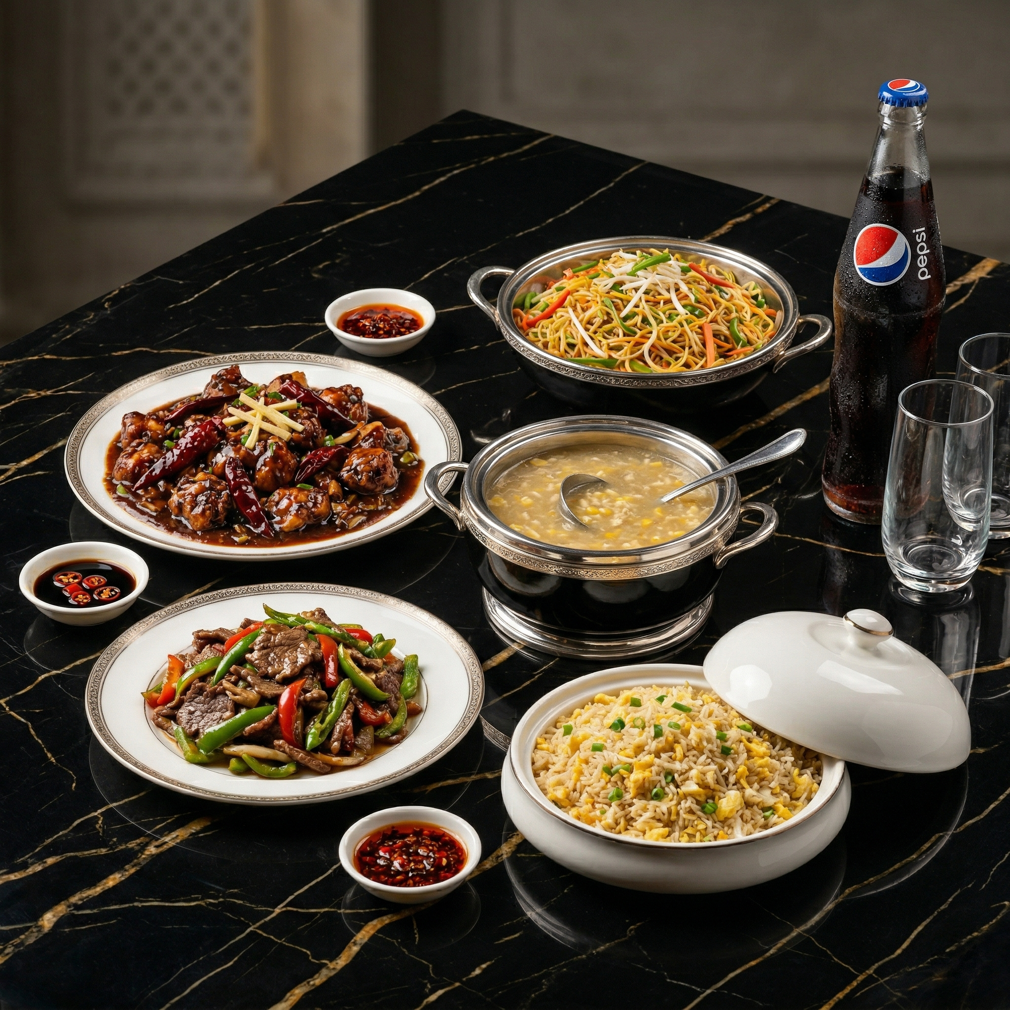 Chinese Dragon Feast – Soup, Manchurian, Beef Chili & More