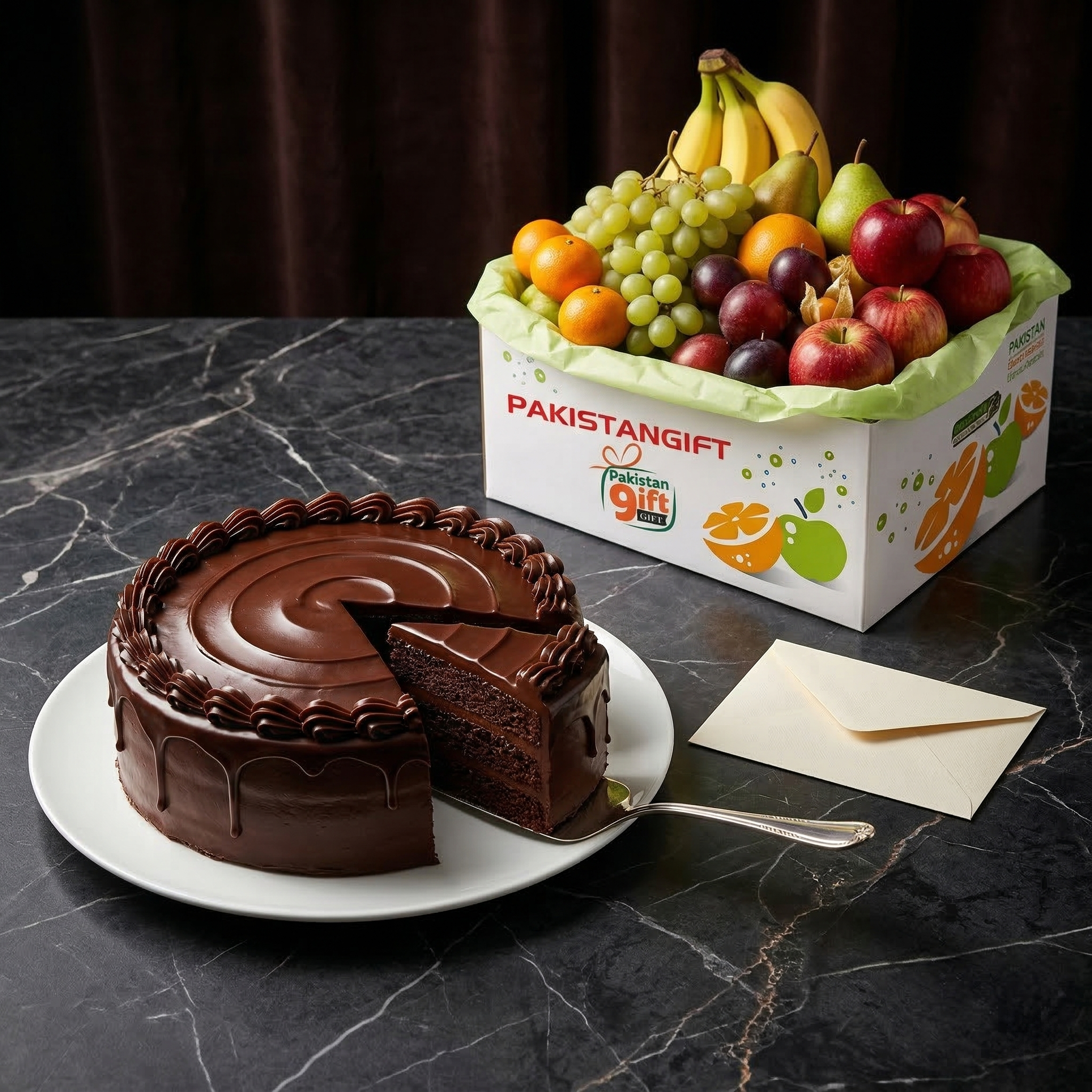 The Healthy Celebration Duo – 2.2 Lbs 5-Star Hotel Cake & 7 KG Fresh Fruit Basket